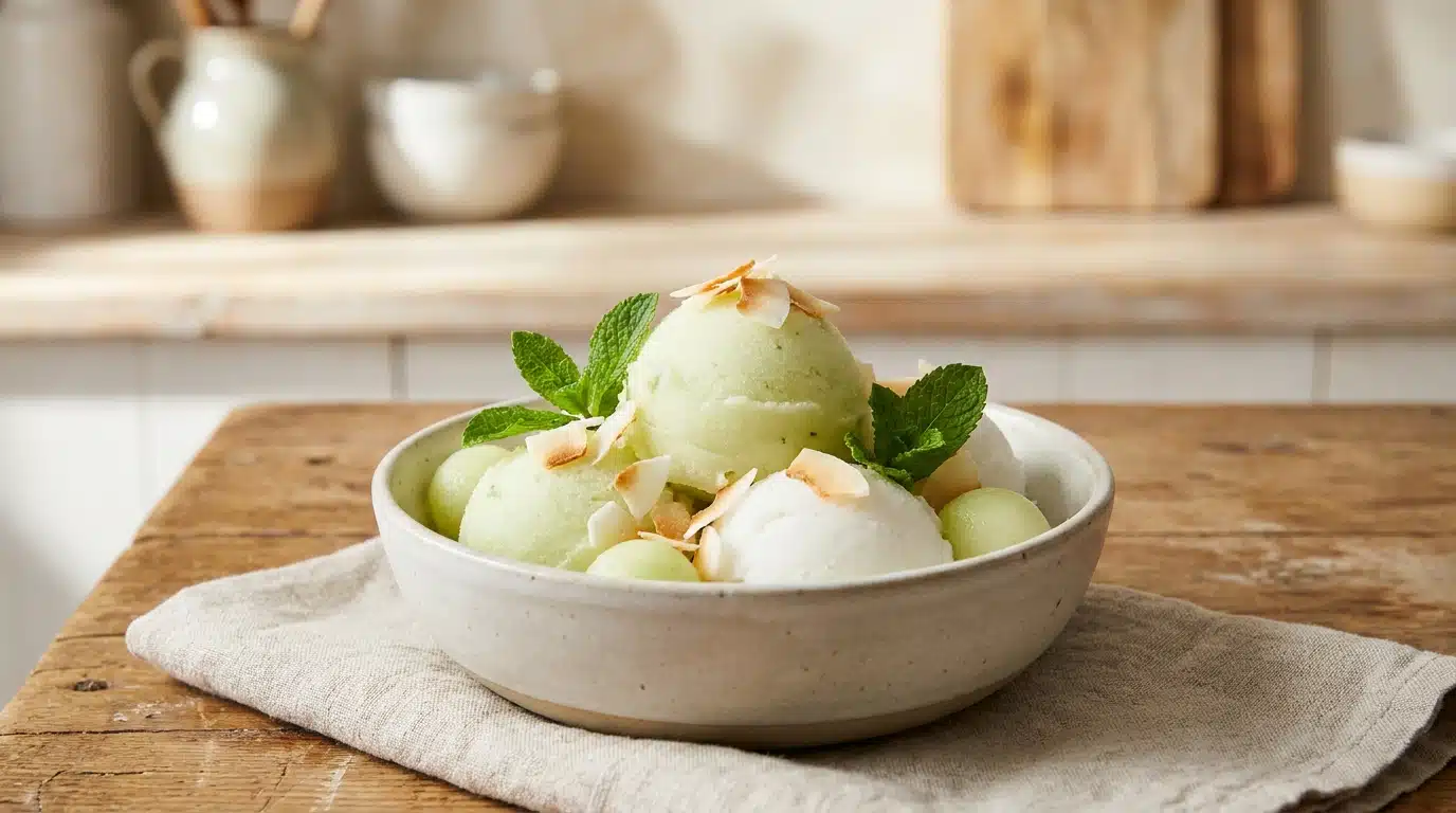 Recette 🍈 Melon givré sans sorbetière sur chrisrecettes