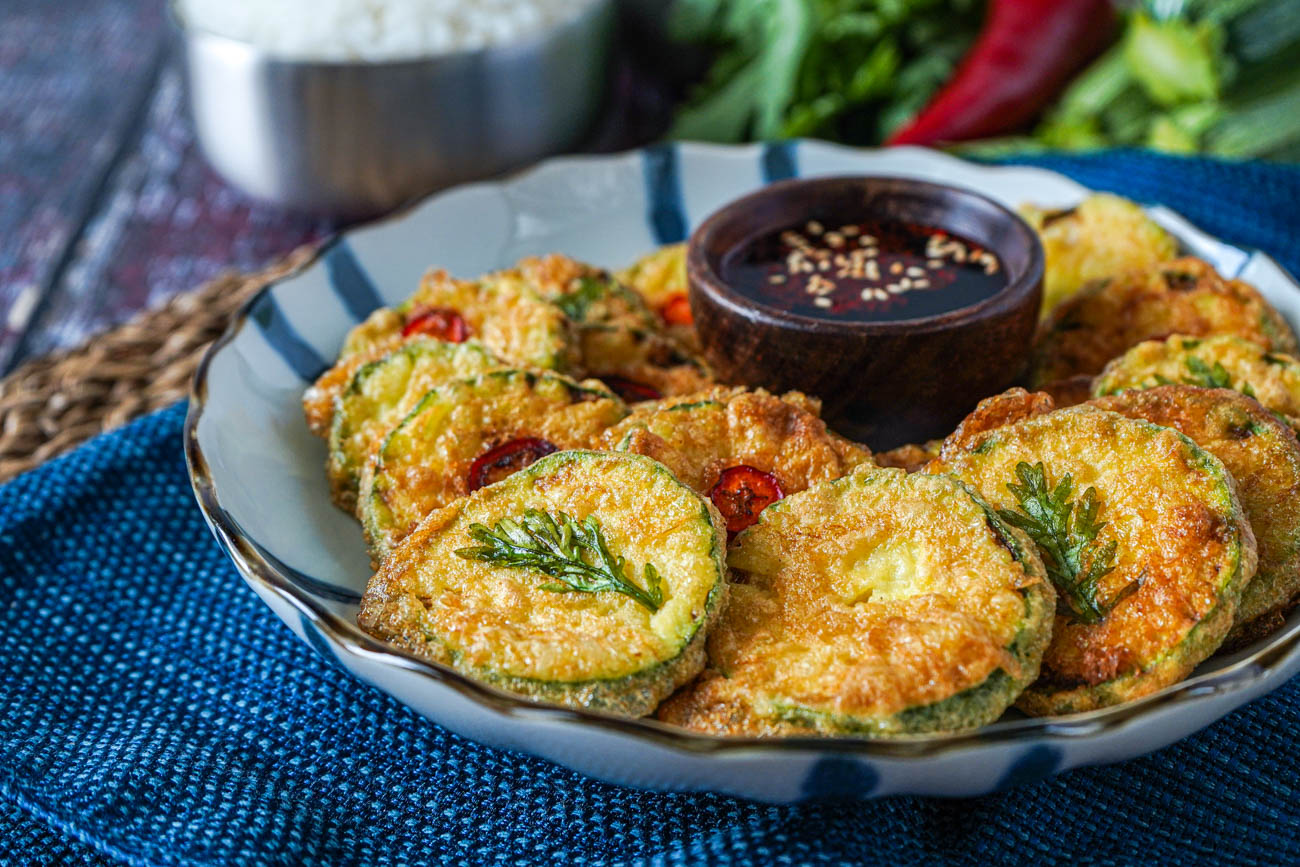 Recette Hobak Jeon à la courgette sur chrisrecettes