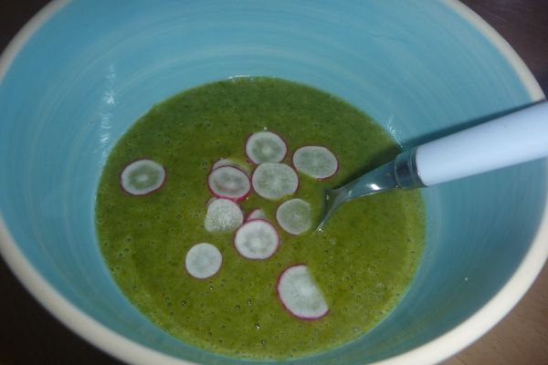 Recette Soupe veloutée fanes de radis - 3 pp ou  3 SP