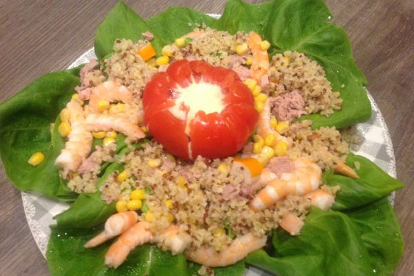 Recette Salade de quinoa de la mer et vinaigrette mayo - 8 pp