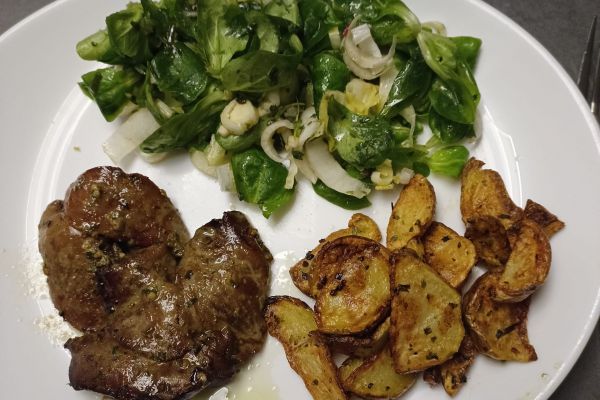 Foies de lapin avec l'air fryer Ninja FOODI AF 400EU