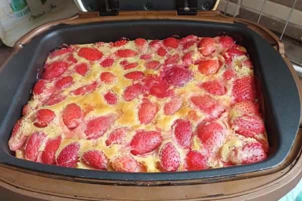 Recette Clafouti aux fraises du jardin (cake factory)