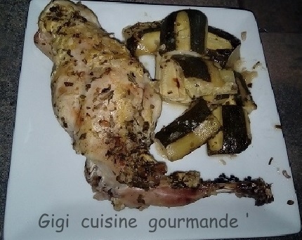 Lapin moutarde et courgettes