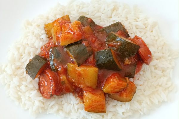 Mijotée de courgettes au chorizo au Compact cook pro