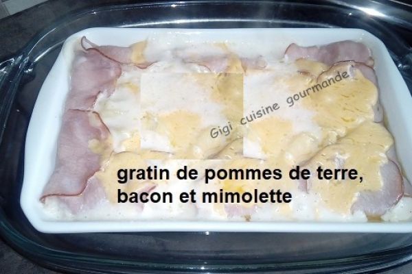 Recette Gratin pommes de terre, bacon et mimolette