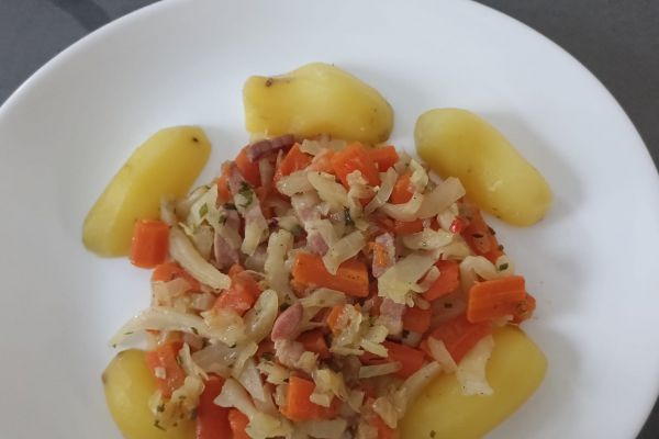 Recette Chou blanc braisé au combi ninja