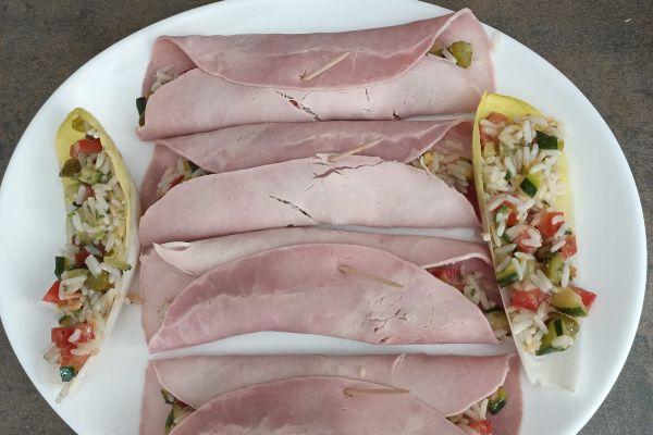 Recette Jambon farci au riz et légumes au combi ninja