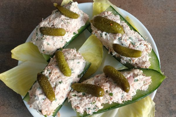 Recette Concombre farci au thon et Kiri