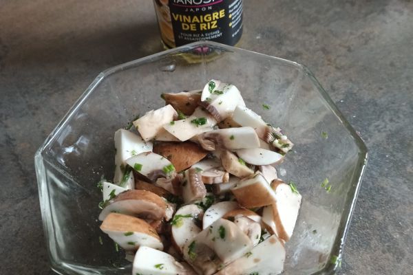 Recette Salade de champignons à la vinaigrette de riz