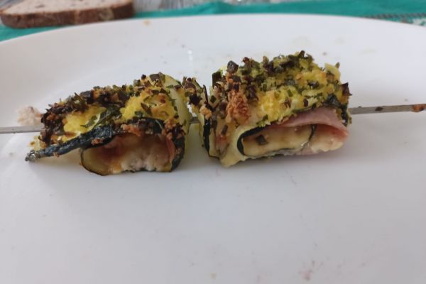 Recette Brochettes de courgettes jambon et Edam