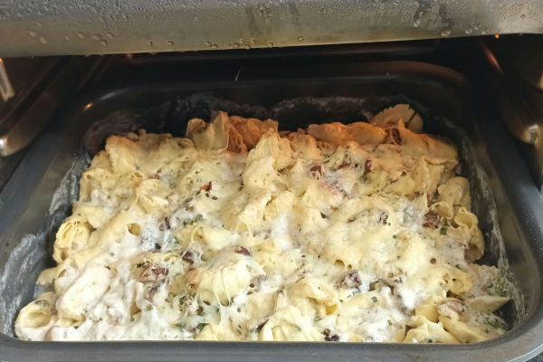 Recette Tortellinis au jambon et champignons crémés au combi Ninja