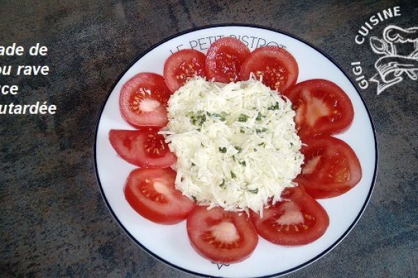 Recette salade de chou rave râpé et sa sauce moutardée