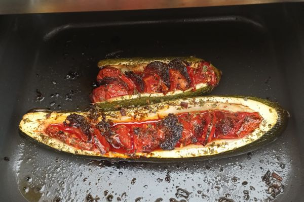 Recette Courgettes farcies chorizo et tomate au combi Ninja