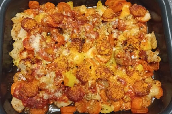 Gratin de légumes chorizo parmesan au combi ninja