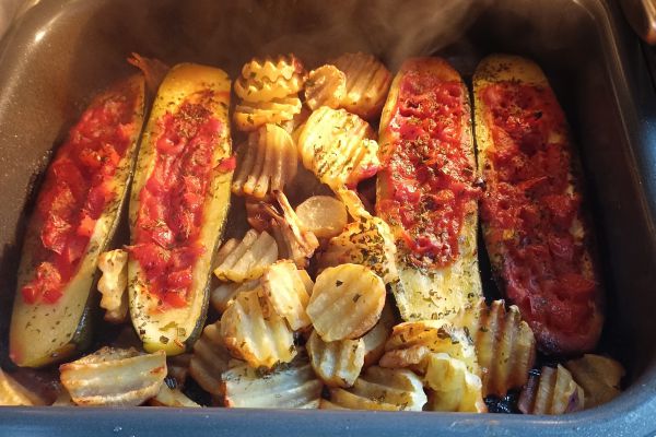 Recette Barquette courgette et sa patate douce au COMBI NINJA