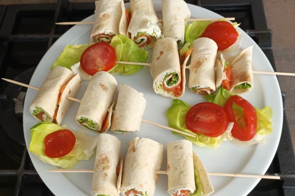 Recette Crêpes roulées au Boursin et avec truite fumée 