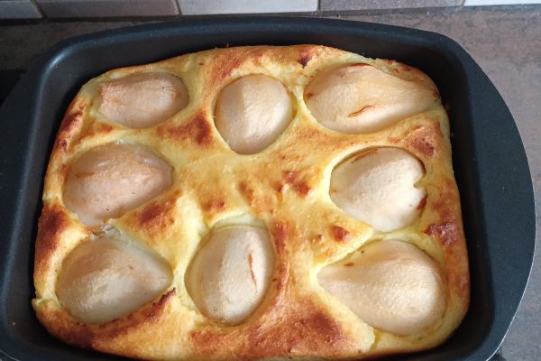 Clafouti semoule aux poires avec combi ninja