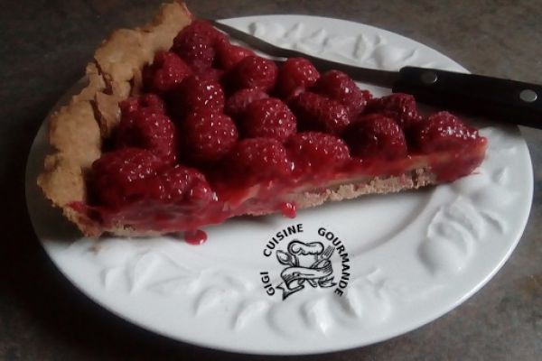 Recette Tarte cacaotee aux framboises