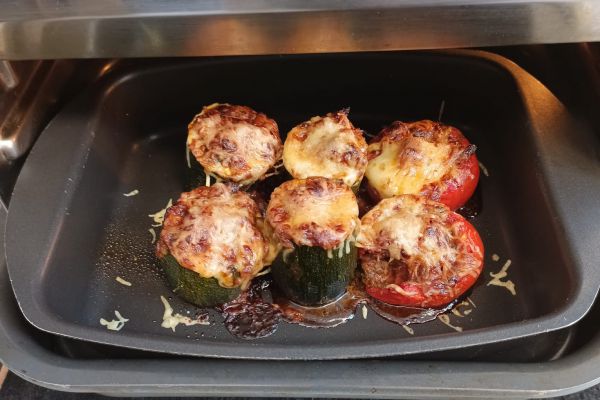 Recette Tronçons de courgettes farcies au combi Ninja