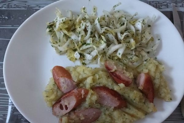 Purée de fenouil et ses saucisses de Francfort au combi Ninja