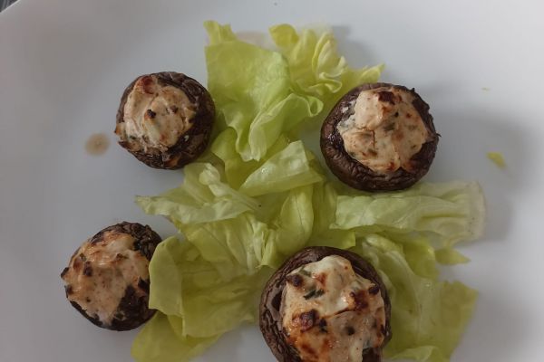 Champignons farcis au Saint Moret avec l'air fryer Ninja AF400eu