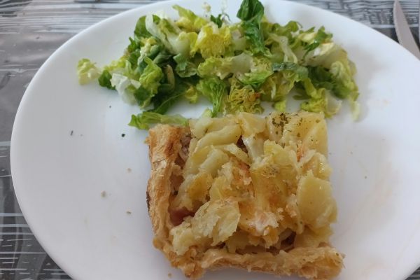Recette Tatin pdt au jambon italien et Reblochon au combi Ninja