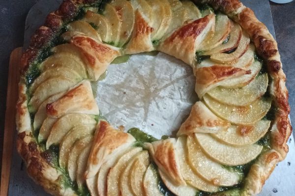 Tarte aux pommes et pistache au combi ninja