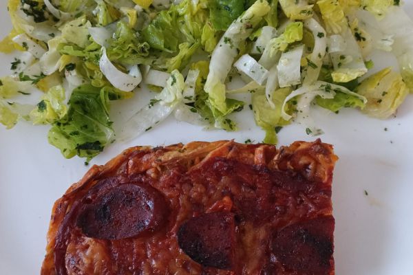 Recette Wrap pizza tomaté au Serrano , chorizo et Comté (Combi Ninja)