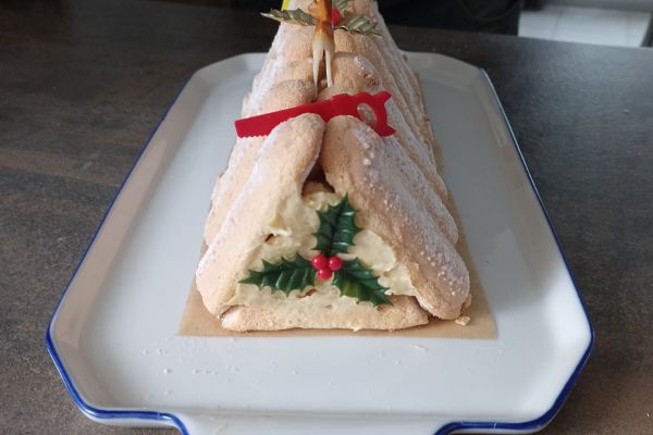 bûche aux fruits vanillés avec des biscuits cuiller 2025