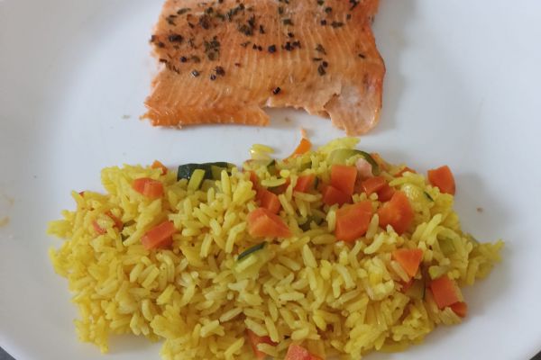 Recette Filets de truite et son riz safrané au combi ninja