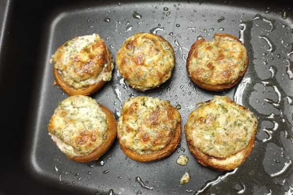 Champignons farcis au tartare et combi Ninja