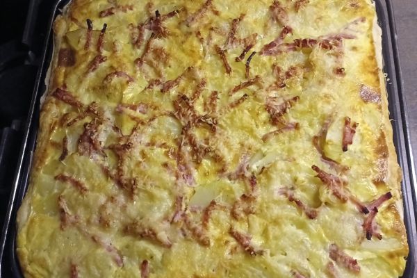 Recette Tarte pdt jambon boursin au COMBI NINJA