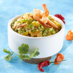Recette Salade de quinoa aux crevettes et poivrons