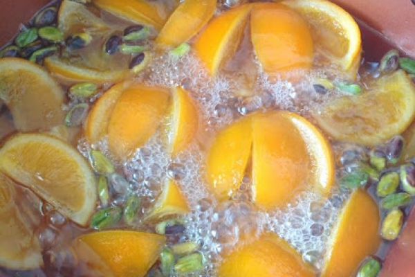 Recette Oranges confites aux pistaches