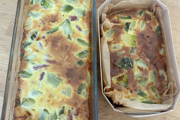 Recette Flan de courgettes au bacon et au chèvre 