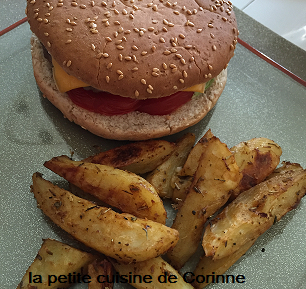 Potatoes aux arômates et Hamburger "maison"