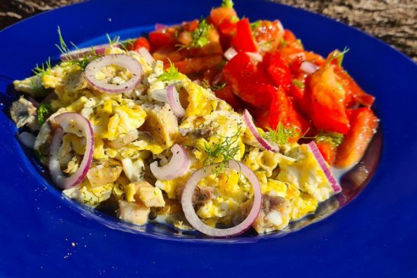 Recette Oeufs brouillés au hareng (La Dominique)