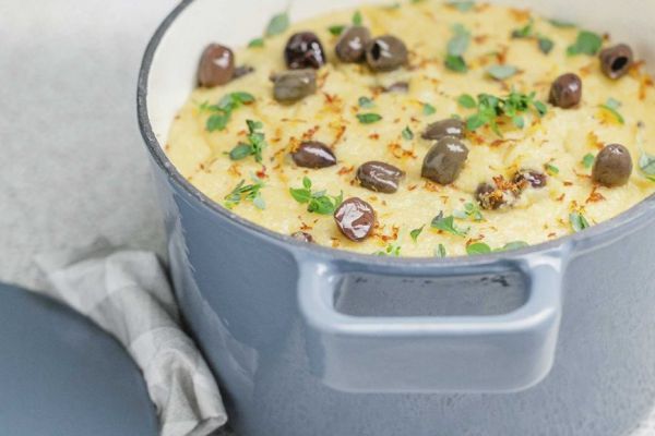 Recette   polenta crèmeuse aux olives