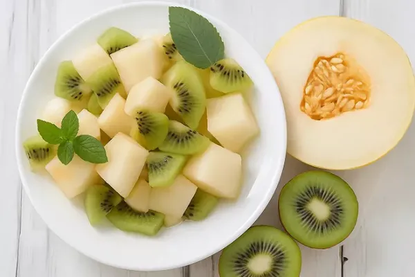 Recette Salade détox kiwi et melon sur crème anglaise light