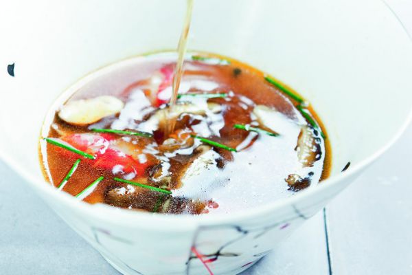 Recette  Bouillon de crevettes, tapioca Par Alain Ducasse 