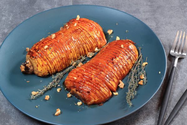 Recette Courge Butternut rôtie au four façon hasselback