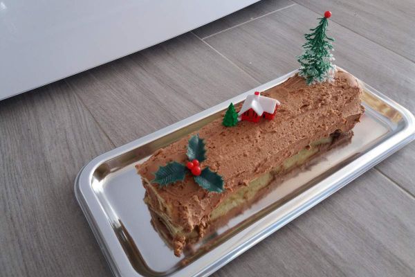 Recette Bûche roulée à la mousse pralinée