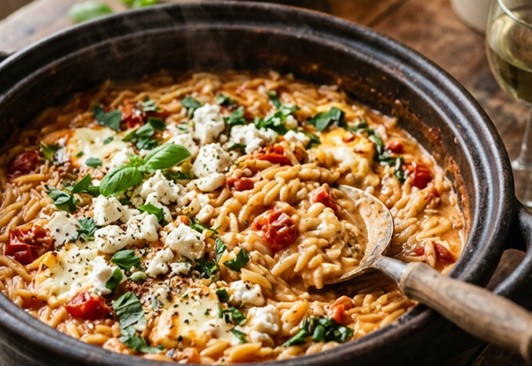 Recette One pot - Orzo Tomate, Feta