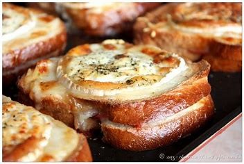 Recette Croque-monsieur gratiné aux lardons et fromage de chèvre