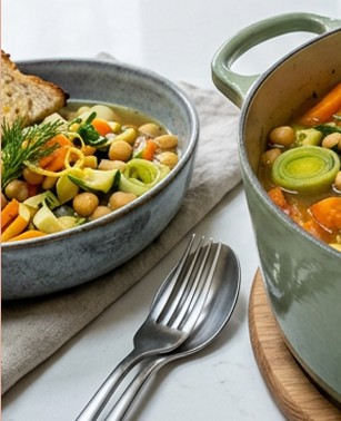 Recette One pot - Printanière de Pois Chiches et Légumes