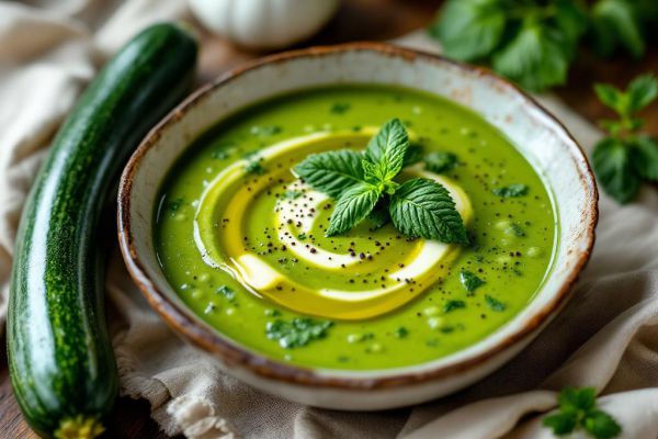 Recette Soupe glacée de courgette à la menthe