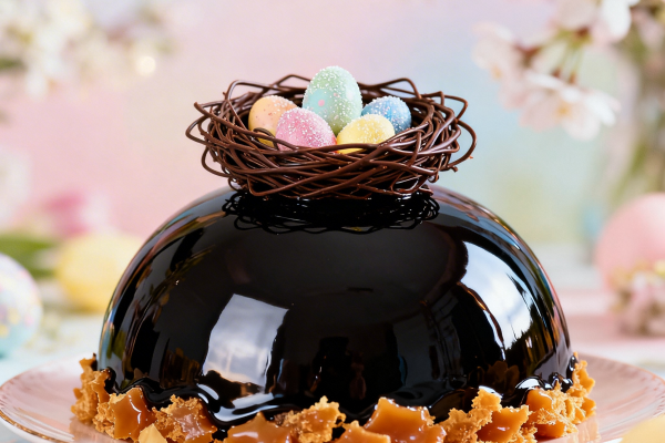 Recette Gâteau de Pâques façon mousse au chocolat, cœur coulant 