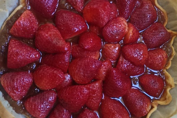 Recette Tarte fraise rhubarbe