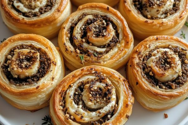 Recette Feuilletés apéritifs tapenade et chèvre