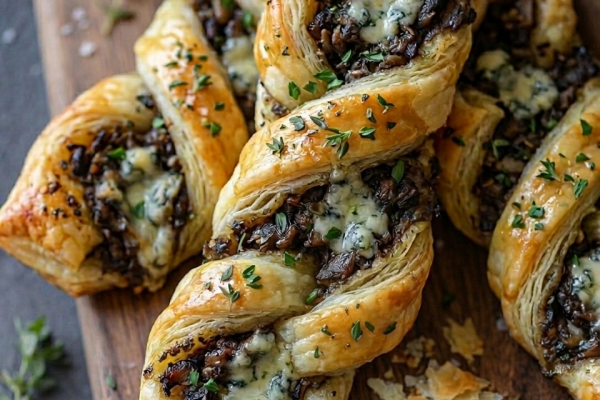 Recette Torsades champignon bleu